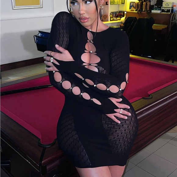 Black mesh dress - Picture 1 of 3